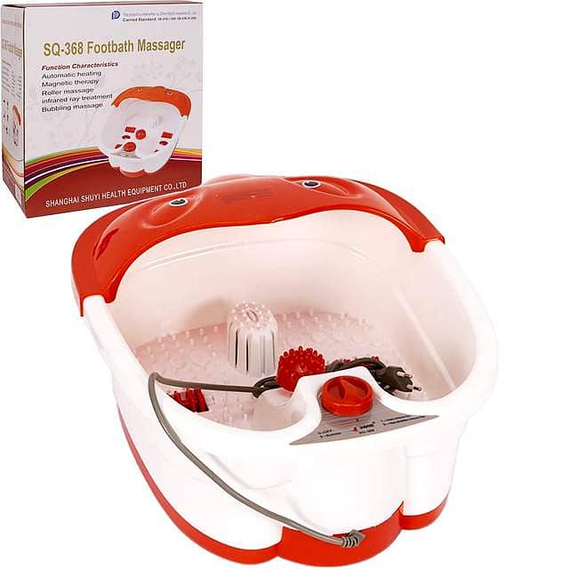 Electric Foot Spa Massager – Heated Soak w/ Infrared Rollers & Bubbles 7
