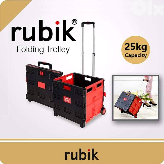 Rubik Collapsible Rolling Crate – 25kg Capacity, Fold‑Flat Cart 1