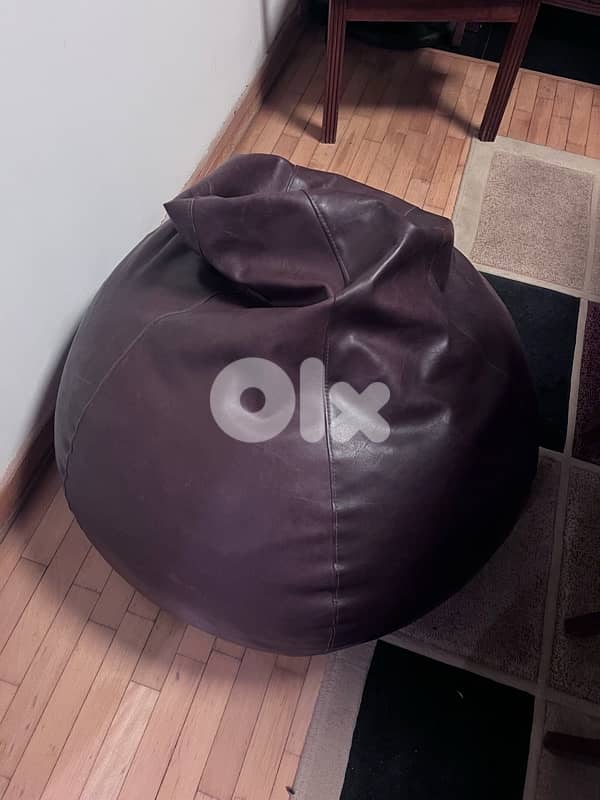 Leather pouf (bean bag) 1