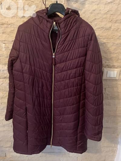 women,s Burgandy coat from river’s