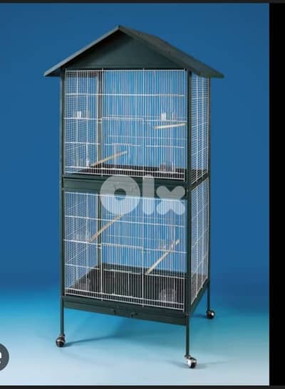 قفص عصافير  لون ازرق مستعمل شهرين  duplex