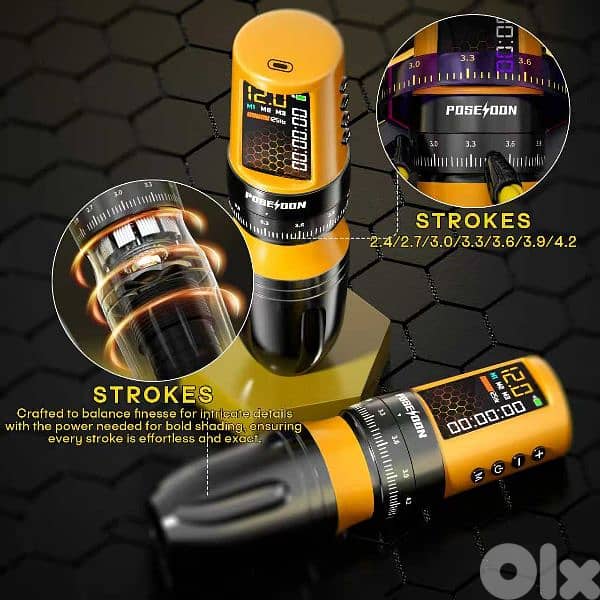 POSEIDON wireless adjustable strokes tattoo machine 6
