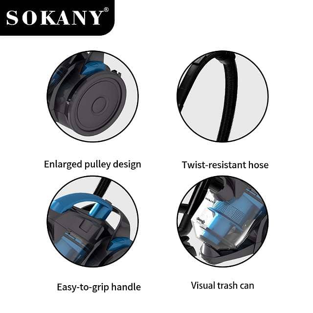 Sokany 2600W Cyclonic Vacuum Cleaner – Bagless 1.8L, Strong Suction 9