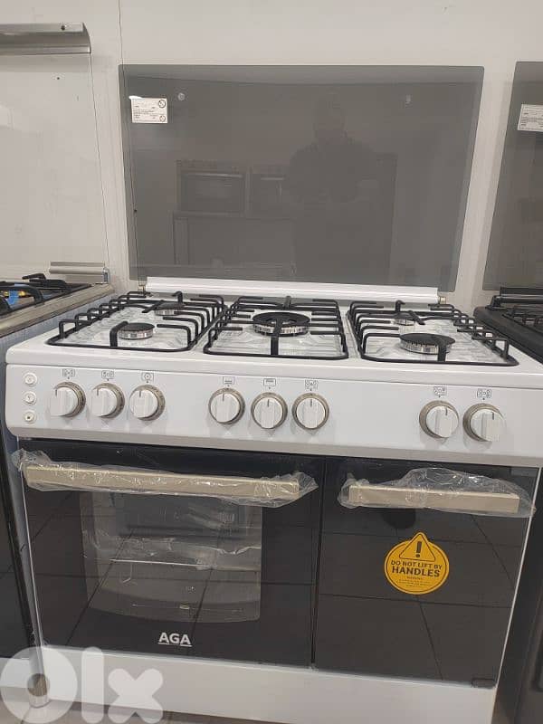 AGA cooker 90x60 cm white فرن غاز ابيض ٩٠ سنتم 7