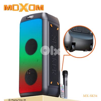 Moxom 8×2″ Trolley RGB Wireless Karaoke Speaker + 1 Mic