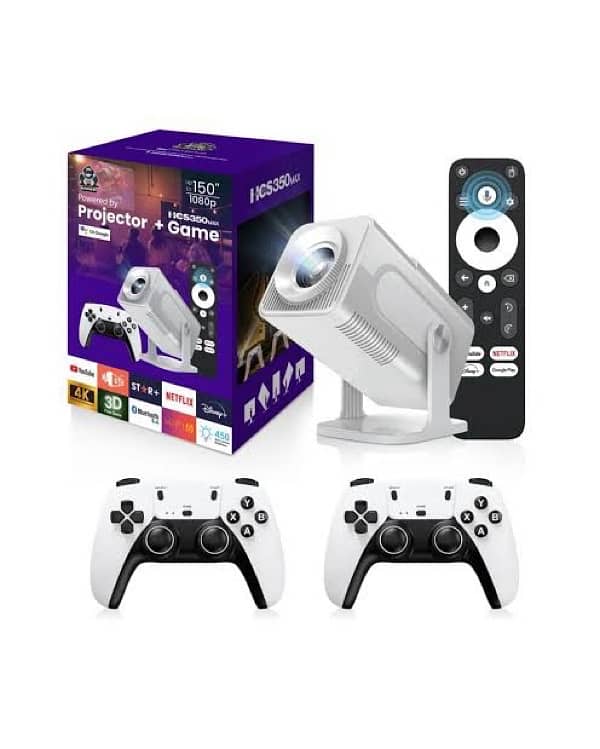 Smart Gaming Projector + 2 controllers 450 ansi lumens up to 100 inch 1