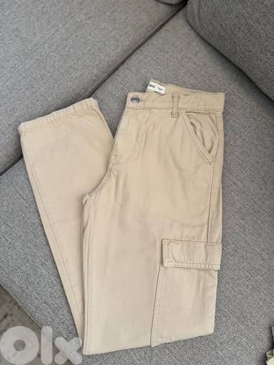 mango cargo pant beige color new size s