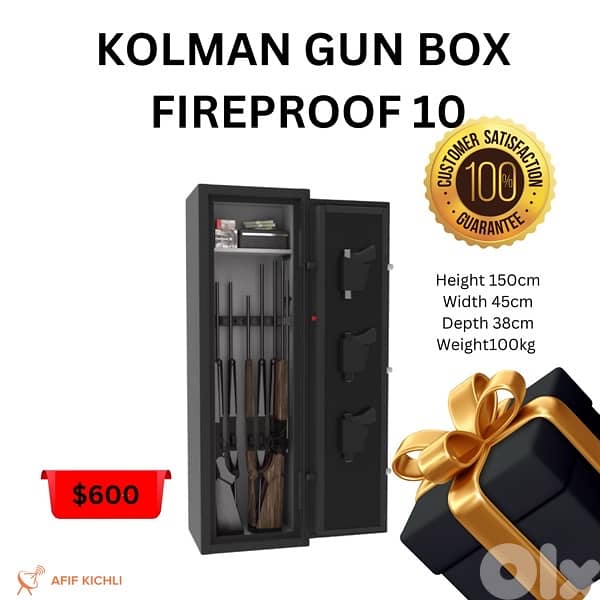 Kolman Gun Safe Box all Sizes 5 , 10 & 18 Capacity 1