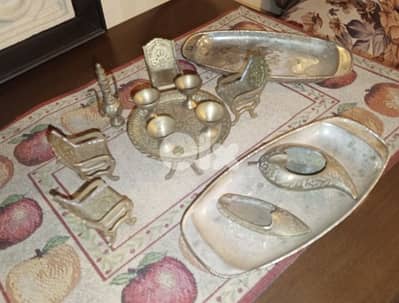 miniature brass table set