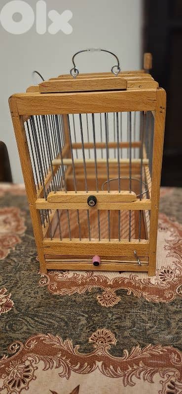 قفص حسون تفصيل خشب زين  اصلي