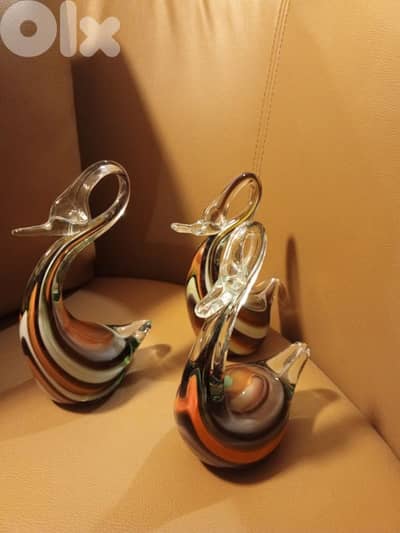 blown glass ducks