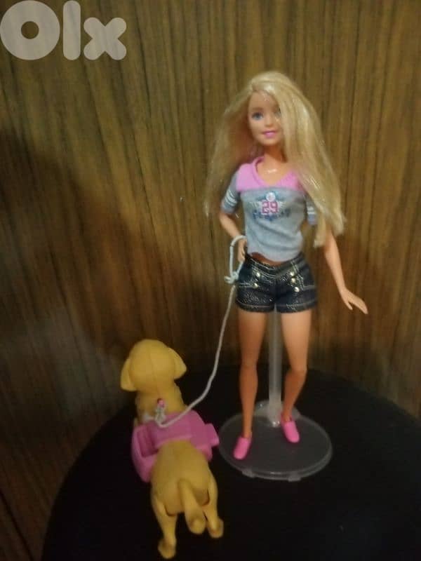 Barbie SPLISH PUP Great doll Mattel2017 flex legs+Walking Dog, both=35 8