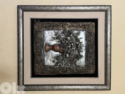 SALE! Beautiful Large 3D Floral Wall Art – Silver & Bronze