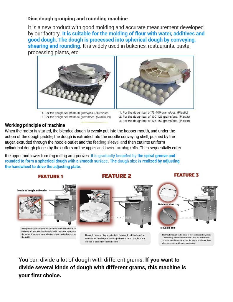 Automatic Dough Divider & Rounder –Commercial Bakery Equipment & Pizza 7