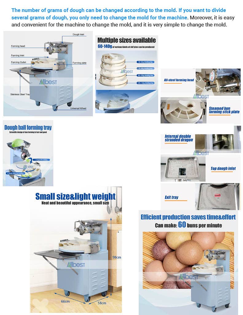Automatic Dough Divider & Rounder –Commercial Bakery Equipment & Pizza 8