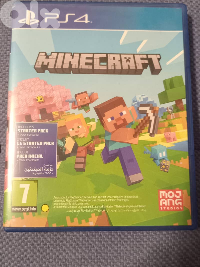 Used PS4 (slim)+controllers (2)+Minecraft C. D 1