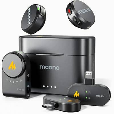 MAONO Wireless T5 Combo Version Lavlier Mic  iPhone, Android,Camera,PC