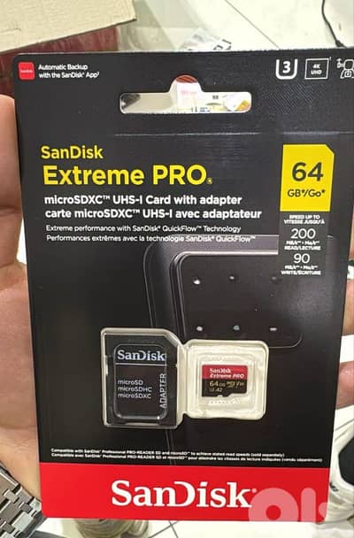 Sandisk Extreme pro microsdxc uhs-I card with adapter 64gb 200mb/s