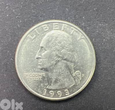 US Quarter Dollar 1993 - P Silver Mint Coin Washington Liberty Reverse
