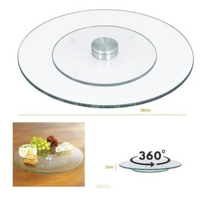 30cm glass rotating cake serving stand
