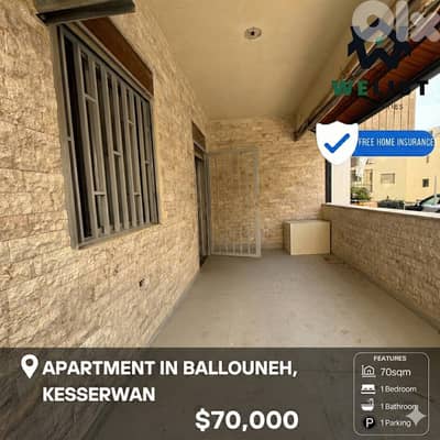 Apartment  for sale in Ballouneh شقة للبيع في منطقة بلونه