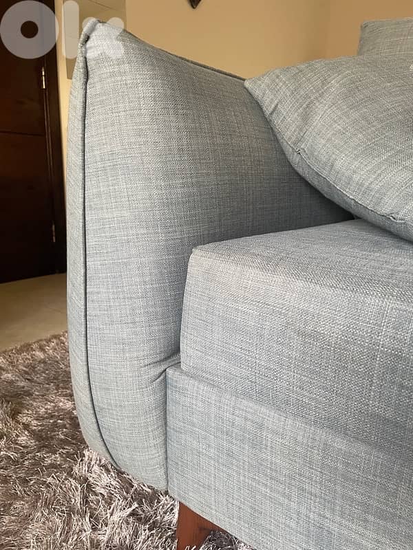 كنباية قماش أزرق فاتح 1