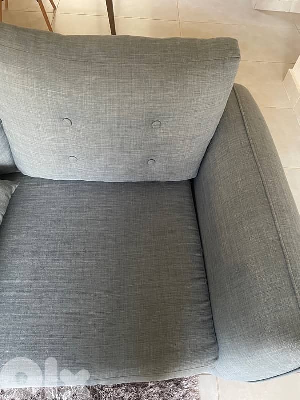 كنباية قماش أزرق فاتح 2