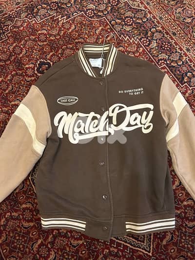 Varsity Jacket – Brown & Beige – Size S- BERSHKA