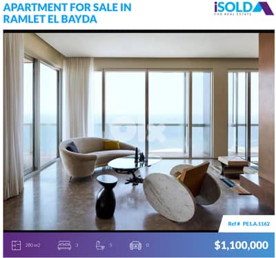 280m2 apartment+pool+sea view 4sale in Ramlet El Bayda - رملة البيضا