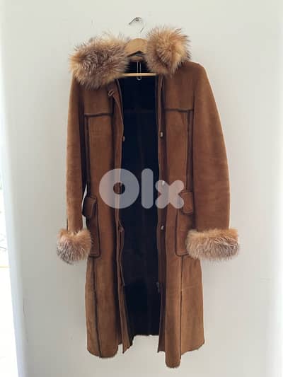 brown coat genuine fur