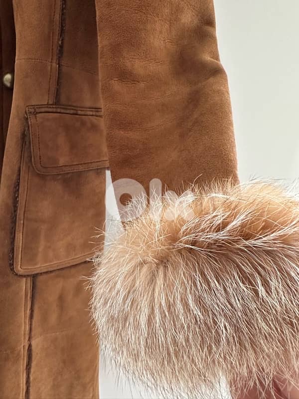 brown coat genuine fur 1