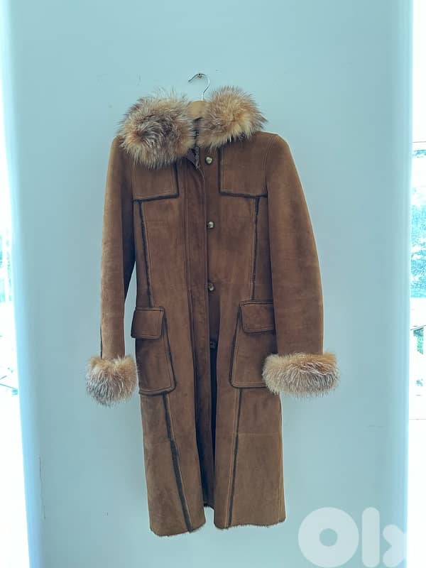 brown coat genuine fur 2