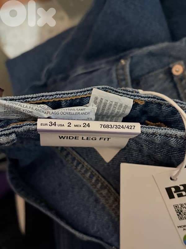 PULL AND BEAR - NEW - High-waist wide-leg jeans (34) 2