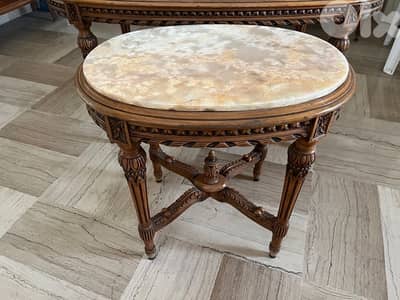 Louis XVI Style Marble-Top low coffee table