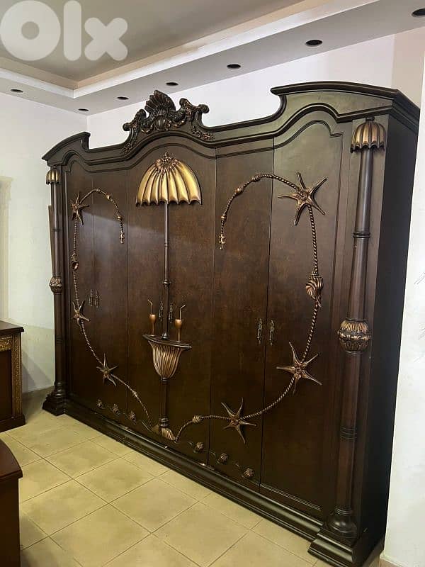 اوضة نوم ملكية مصرية خشب زان حفر ملبسة قشر 1