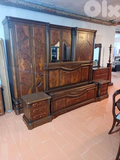 اوضة نوم خشب زان ولاتي ملبسة قشرة زان