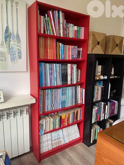 Red book shelves
