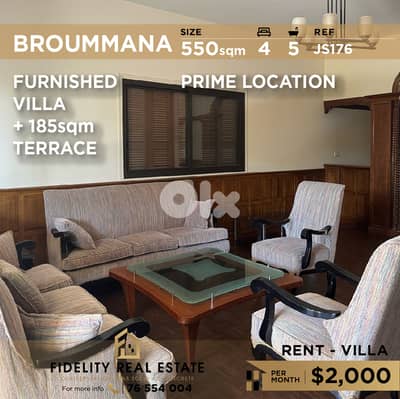 Villa for rent in Broummana JS176 فيلا مفروشة للإيجار في برمانا