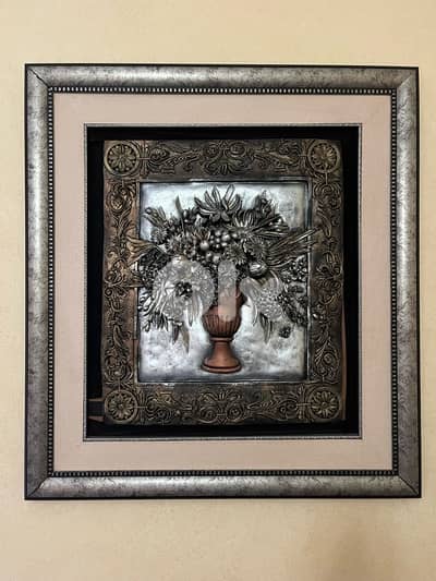 SALE! Beautiful Large 3D Floral Wall Art – Silver & Bronze
