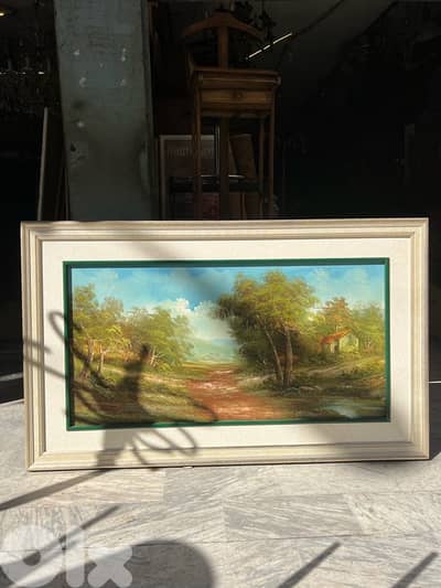 frensh tableau تابلو فرنسي رسم painture يدوي ممضي من اجمل القطع روعة