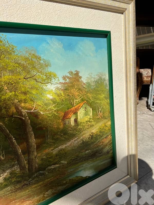 frensh tableau تابلو فرنسي رسم painture يدوي ممضي من اجمل القطع روعة 1