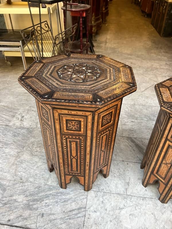 vintage coffe table arabesc طاولة عدد ٢ شغل شرقي قديم مميزين تنزيل صدف 2