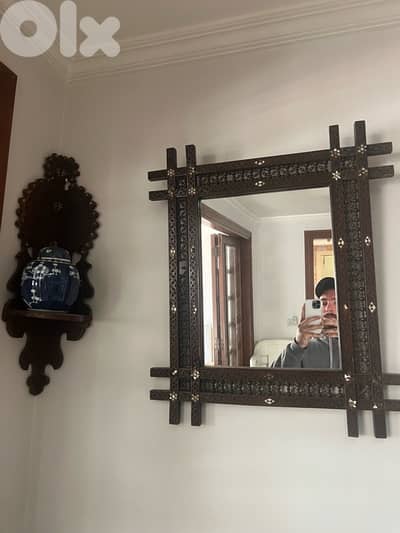 mirroir arabesc antique مراي اربسك شرقية تنزيل صدف ناعم خشب جوز روعة