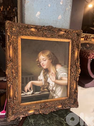 لوحة تابلو فرنسية رسم painture يدوي مميزة frensh tableau سعر لقطة