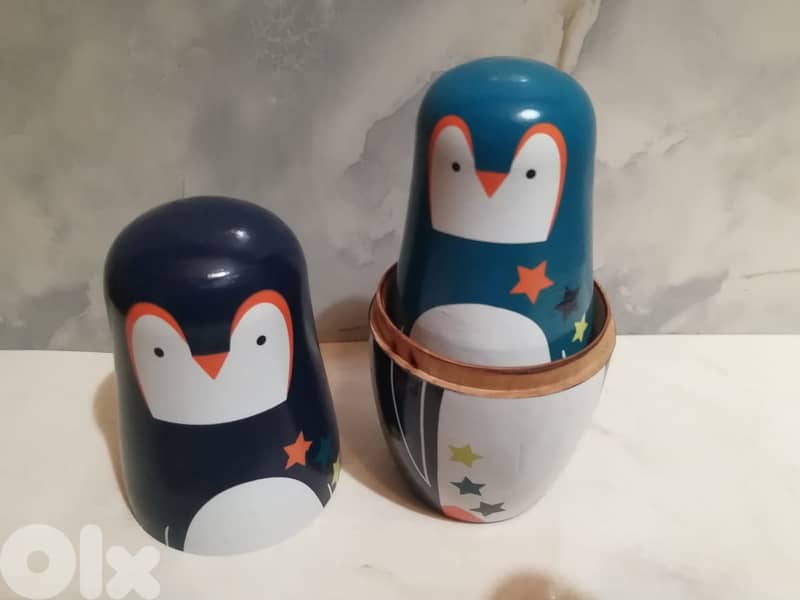 Poupee Russe Pinguins  18cm the biggest 5pcs 1