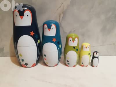 Poupee Russe Pinguins  18cm the biggest 5pcs