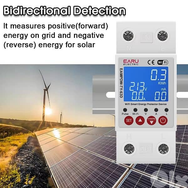 EARU Smart RCBO Circuit Earth Leakage 63A 1