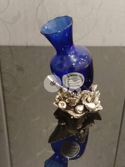 Antique Vase Crystal with attached 925 Silver Base‎ Created by Susy.