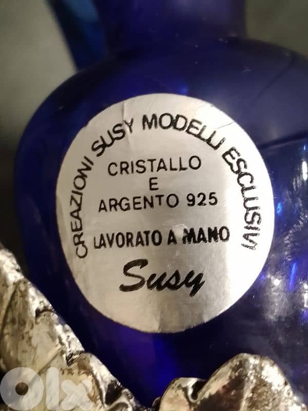 Antique Vase Crystal with attached 925 Silver Base‎ Created by Susy. 3