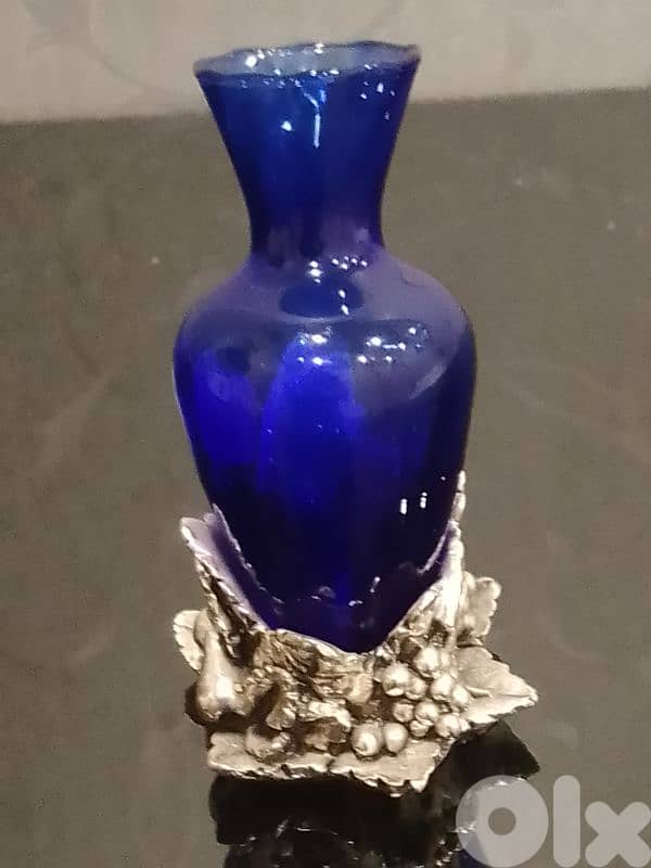 Antique Vase Crystal with attached 925 Silver Base‎ Created by Susy. 7